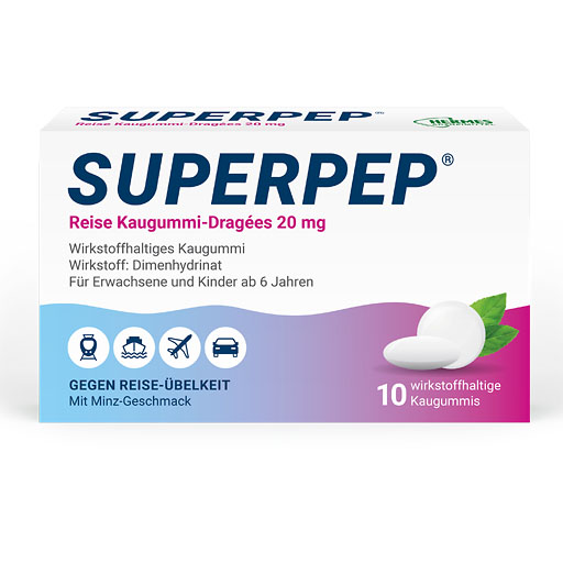 SUPERPEP Reise Kaugummi Dragees 20 mg